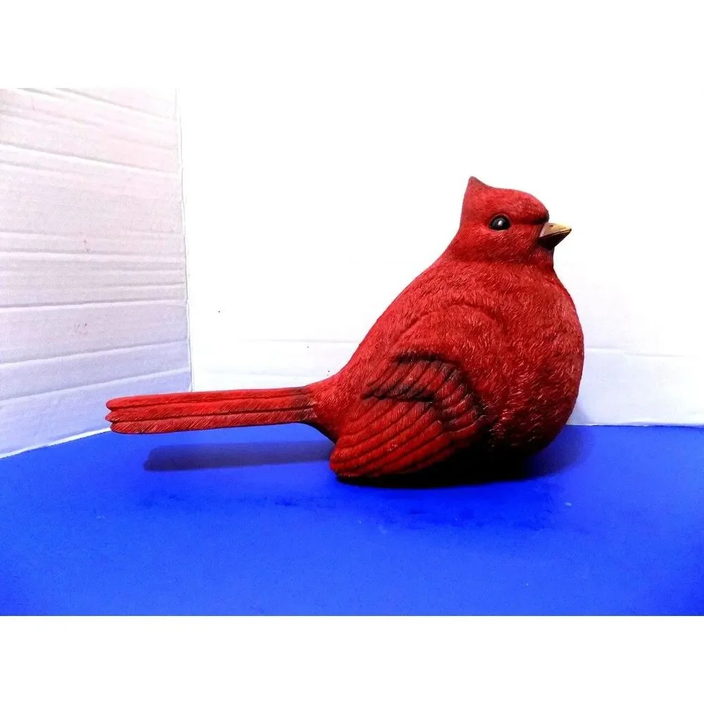 NEW Red Cardinals Birds Statue Figurine Home Decor Holiday Winter